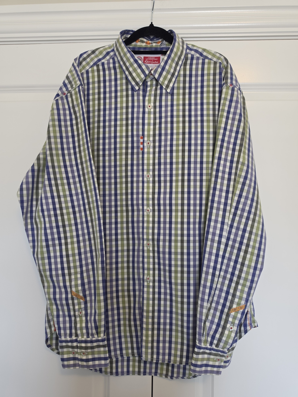 ROBERT GRAHAM MEN'S XL 100% COTTON PLAID LONG SLEEVE BUTTON-UP SHIRT MULTICOLOR